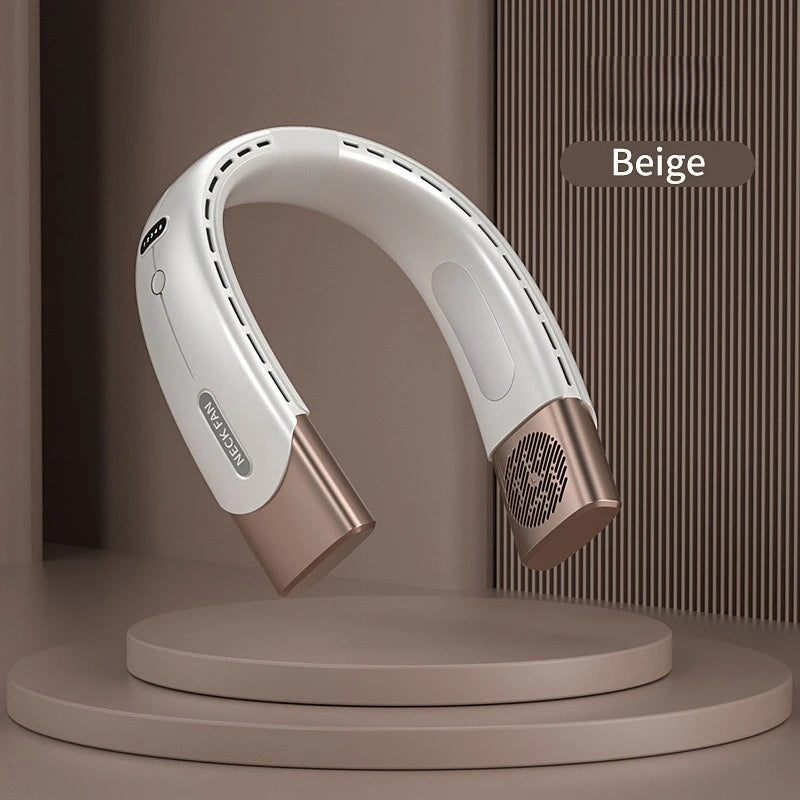 2025 Portable Leafless Neck Fan - USB Rechargeable, Silent Fan for Lazy, Hands-Free Cooling at Home, Office, and Outdoors