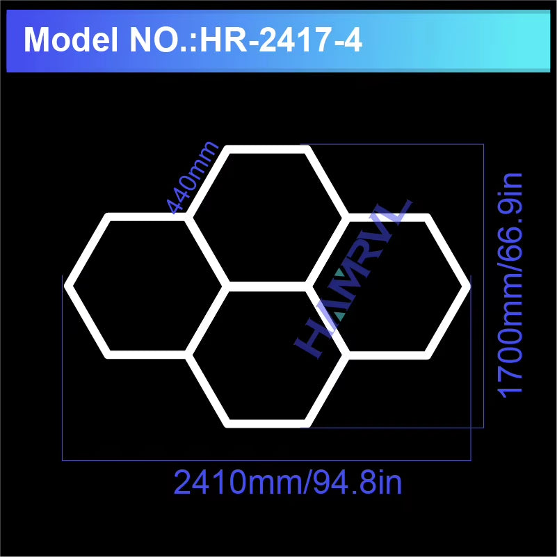 Hexagonal Honeycomb Pendant Light, Hair Salon, Garage, LED Light 6500K, LED Tube, Gym, Bar, Hair Salon, Library, Workshop, Body