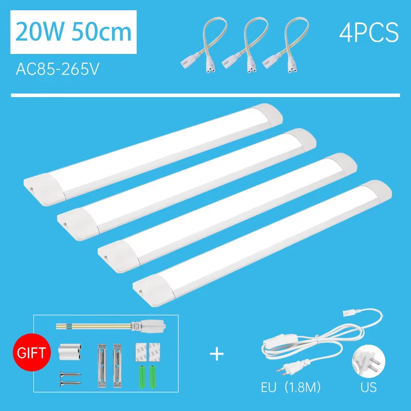 Led Tube Light with 1.8M Switch Wire 30Cm 50Cm 60Cm Kitchen Lamp for Living Room Bedroom under Cabinet Lights Bar Led Tube Lamp