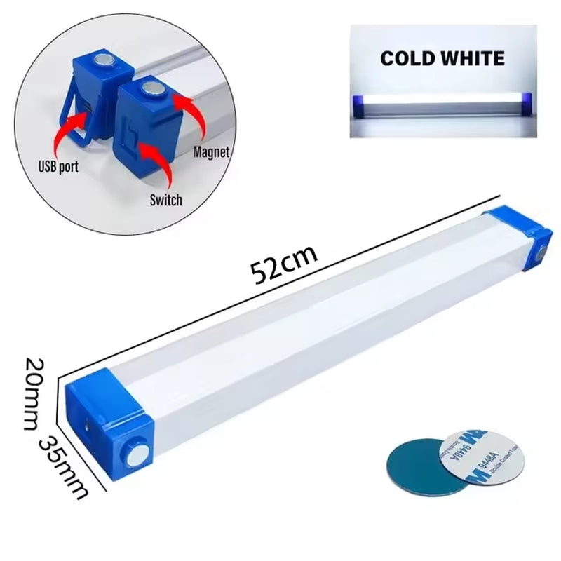 LED Bar Light Rechargeable Tube Camping Lamp Magnetic Suspension Portable Light Bulb for Emergency Night Market Outdoor Lighting