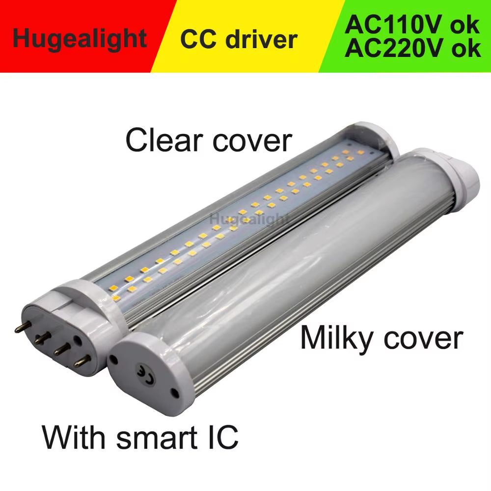 9W 12W 15W 18W 22W 4 Pin Led 2G11 Plug Light CFL Replacement PL Bulb Tube Light  SMD Diffused Coverac96-265V