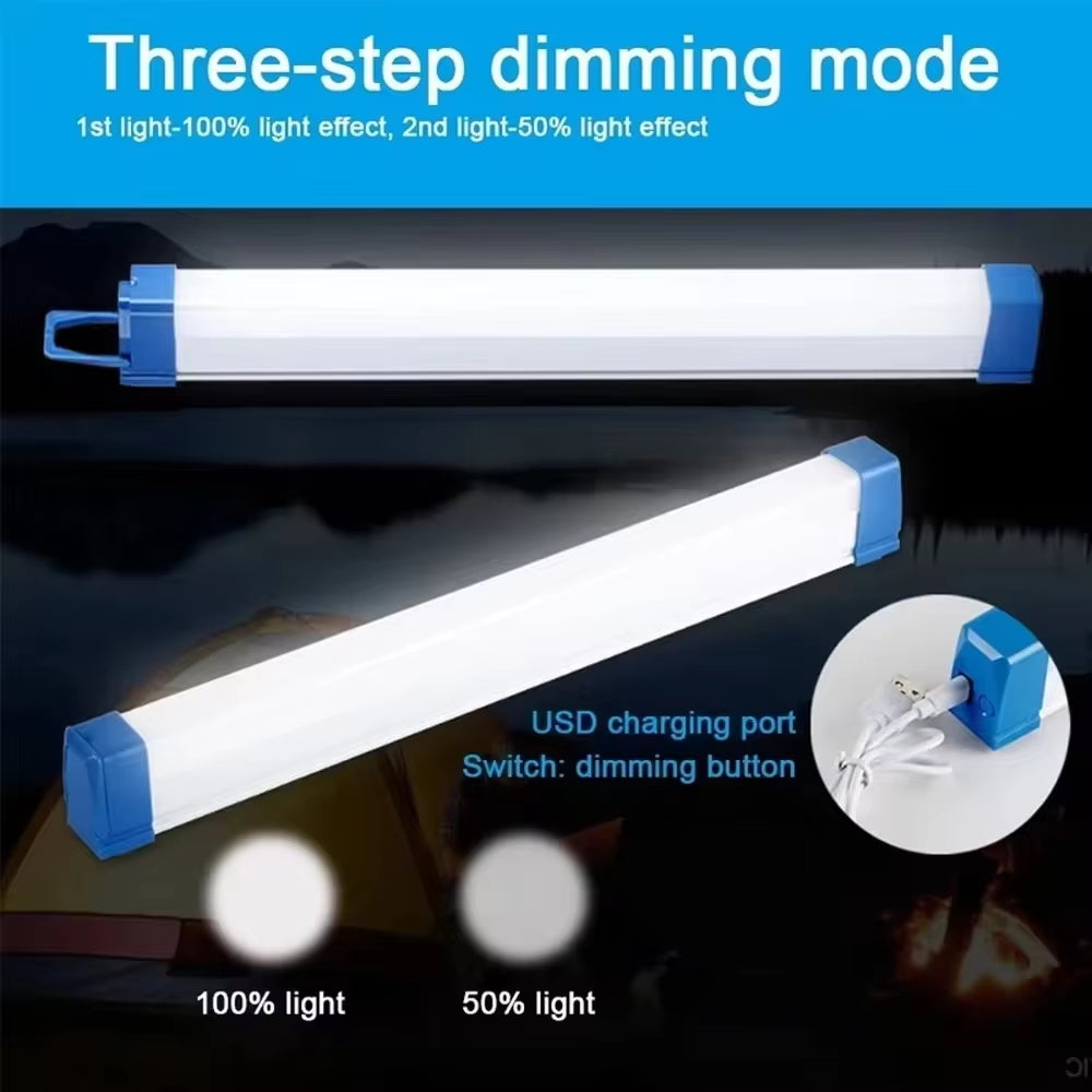LED Bar Light Rechargeable Tube Camping Lamp Magnetic Suspension Portable Light Bulb for Emergency Night Market Outdoor Lighting