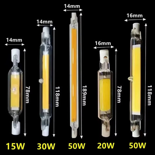 Paamaa R7S LED COB Glass Tube 78Mm 189Mm 118Mm J78 J118 High Power COB Light Bulb AC 110V 220V Home Replace Halogen Lamp