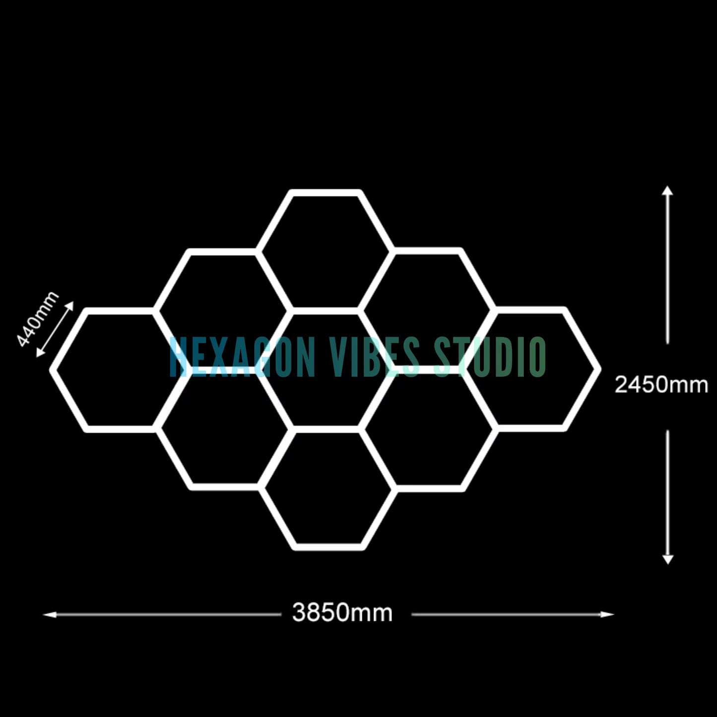 Garage Hexagon Led Ceiling Light Gym Barbershop Honeycomb Light 110V-240V Led Tube Lighting for Car Repair Detailing Lighting