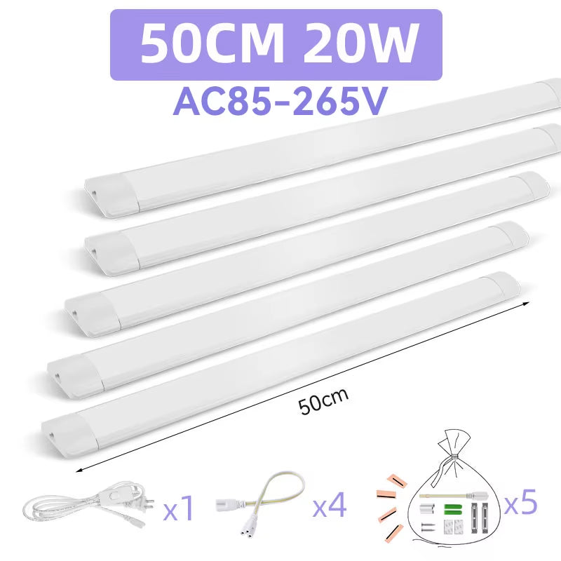 Led Tube Light Fixture High Brightness Lamp Tube 85V-265V Bar Lighting Bulb for Kitchen Home-Appliance Light Strip LED Luminaire
