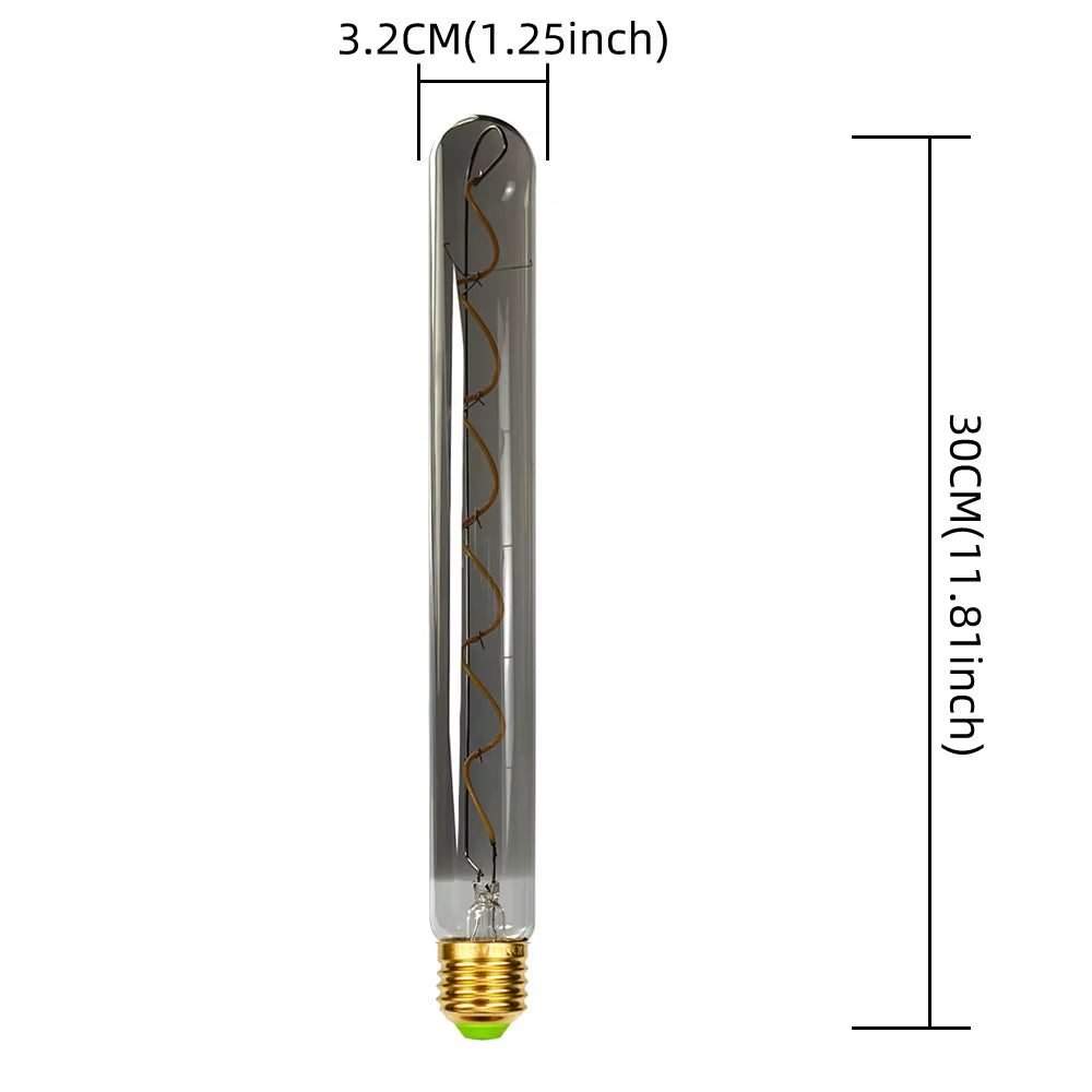 TIANFAN Led Bulbs Vintage Light Bulb ST64 G80 G95 Long Tube Edison Bulb 4W Dimmable 220/240V E27 Smoke Glass 2700K Warm White