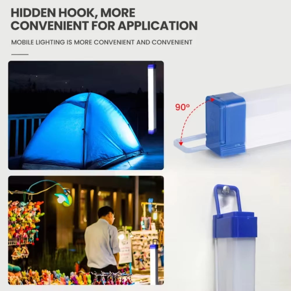 LED Bar Light Rechargeable Tube Camping Lamp Magnetic Suspension Portable Light Bulb for Emergency Night Market Outdoor Lighting