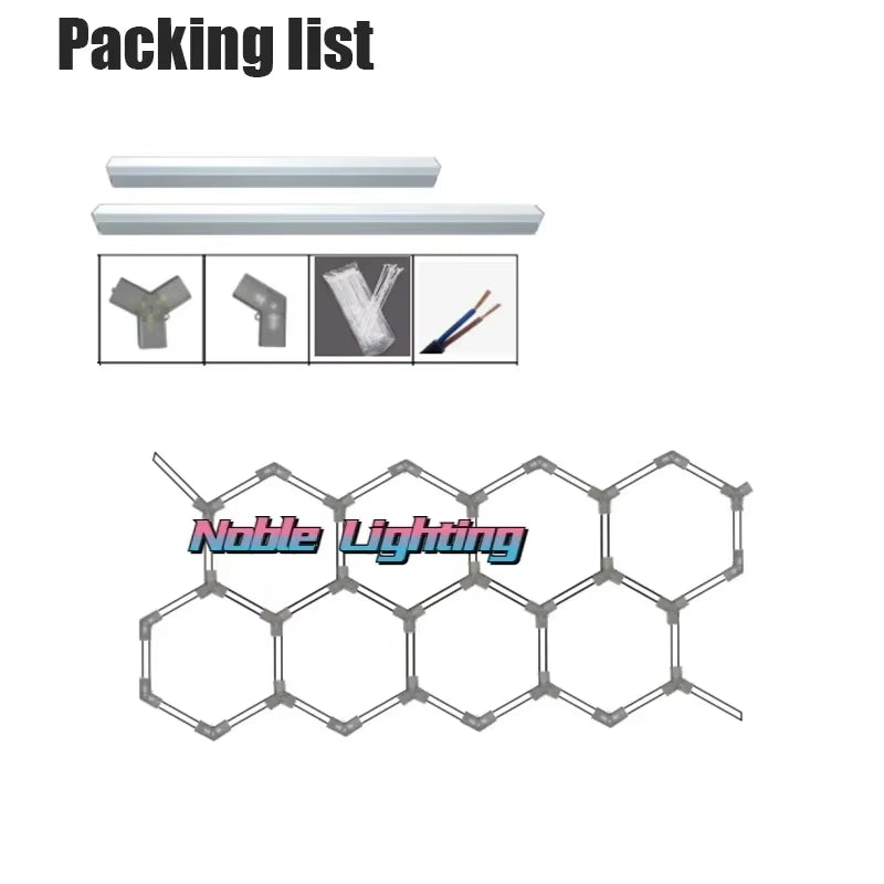 1-5PCS Honeycomb Led Light Garage Light Hexagon Led Lamp Led Tube Ceiling Lighting for Auto Car Body Repair Workshop Customized