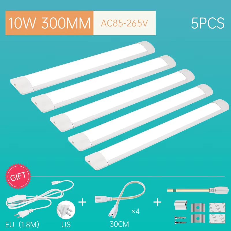 LED Tube Lighting Fixture Super Bright for Bedroom Toilet Kitchen Cabinet Tube Home Decoration with Connect Cable Ceiling Light