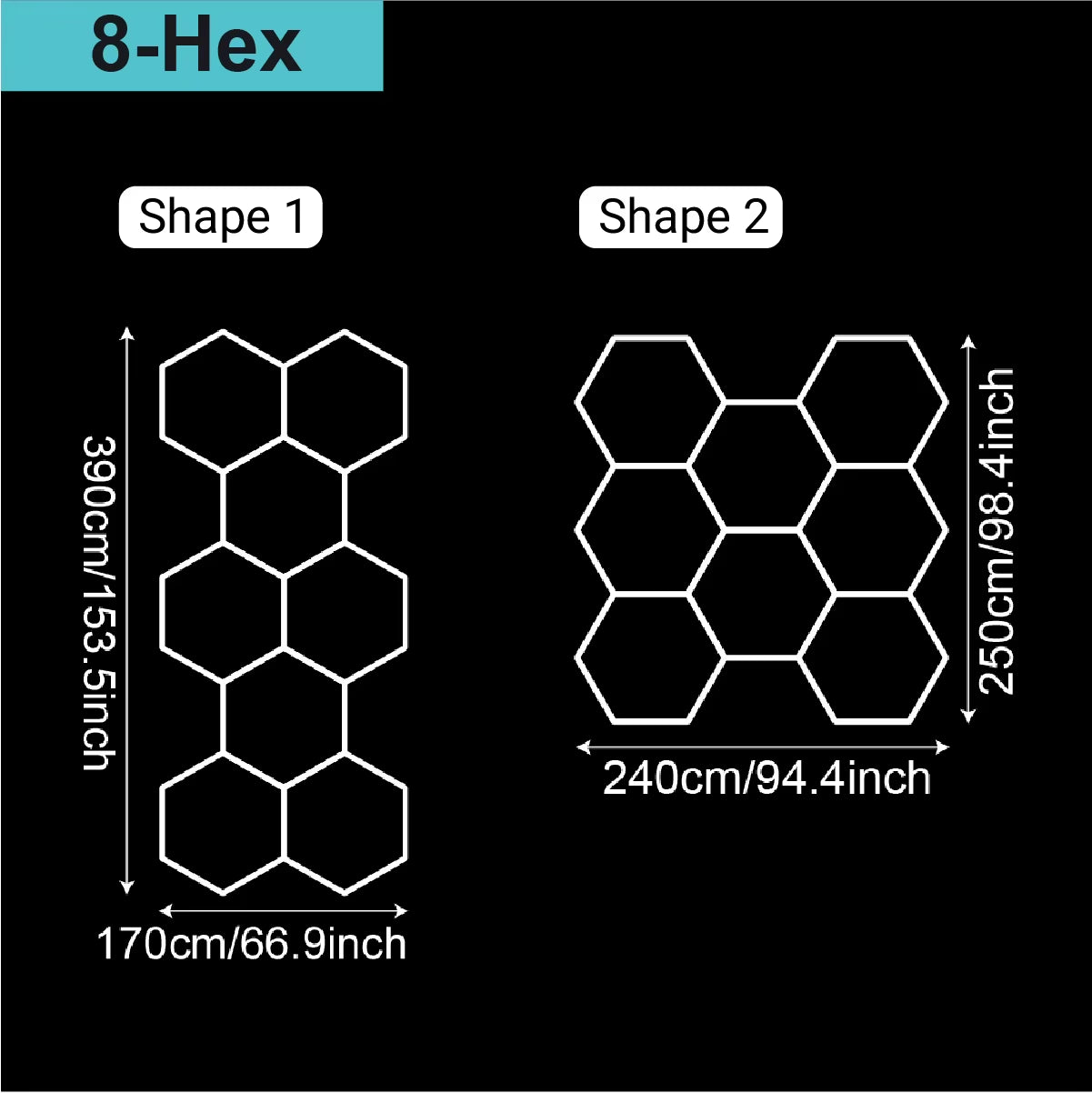 Barbershop Hair Salon Led Ceiling Light Hexagon Garage Light 110V/220V 14 Honeycomb Led Tube Lighting for Car Detailing Workshop