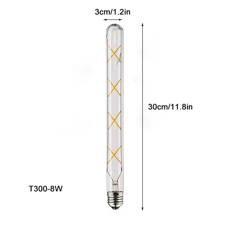 100-240V 6000K LED Filament Light Bulb 110V 120V 6500K Tubular Edison Bulbs T10 T185 T225 T30 T300 Long Tube 4W 6W 8W Led Bulb