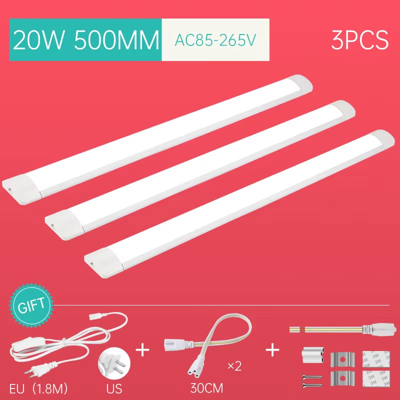 LED Tube Lighting Fixture Super Bright for Bedroom Toilet Kitchen Cabinet Tube Home Decoration with Connect Cable Ceiling Light