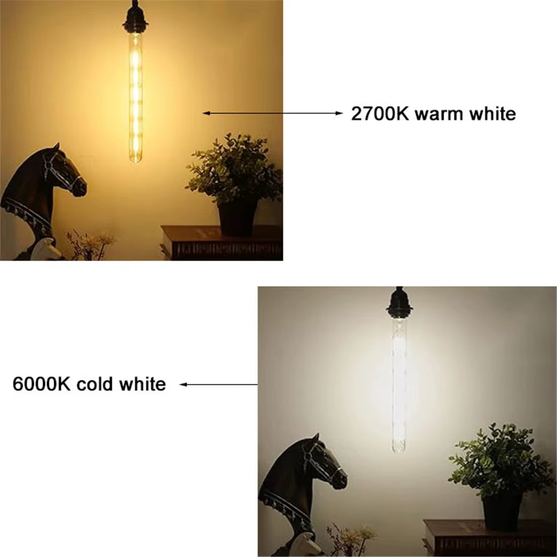 100-240V 6000K LED Filament Light Bulb 110V 120V 6500K Tubular Edison Bulbs T10 T185 T225 T30 T300 Long Tube 4W 6W 8W Led Bulb