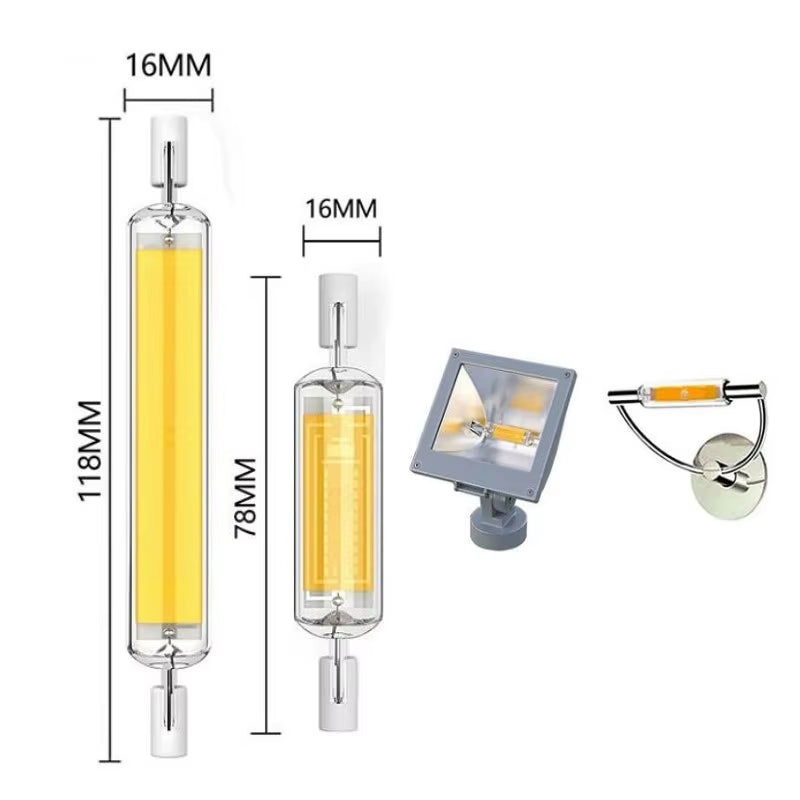 Super Bright LED R7S COB Glass Tube 78Mm 118Mm J78 J118 LED Light Bulb AC 110V AC 220V Home Replace Halogen Lamp